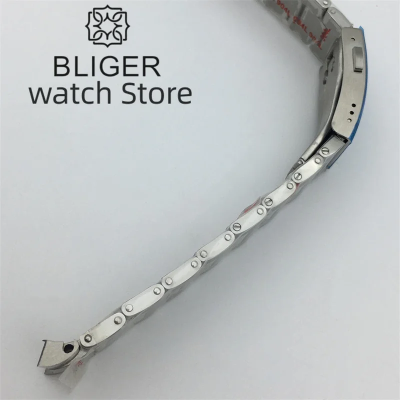 BLIGER 20mm 904L solid stainless steel bracelet strap fits 36mm/39mm/40mm case