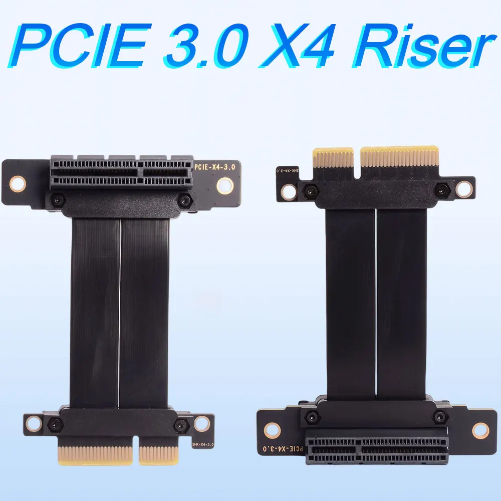 

ADT-Link PCIe 3.0 x4 to x4 Extension Cable Dual 90 Degree Right Angle Riser for 10G Network M.2 Hard Disk Adapter Graphics Card