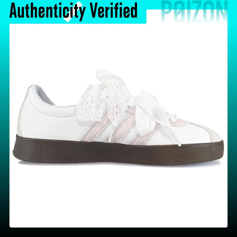Adidas Vl Court Classic Skate Shoes Women's Low-top White Pink Brown Color Block JQ2470(Team2224-)