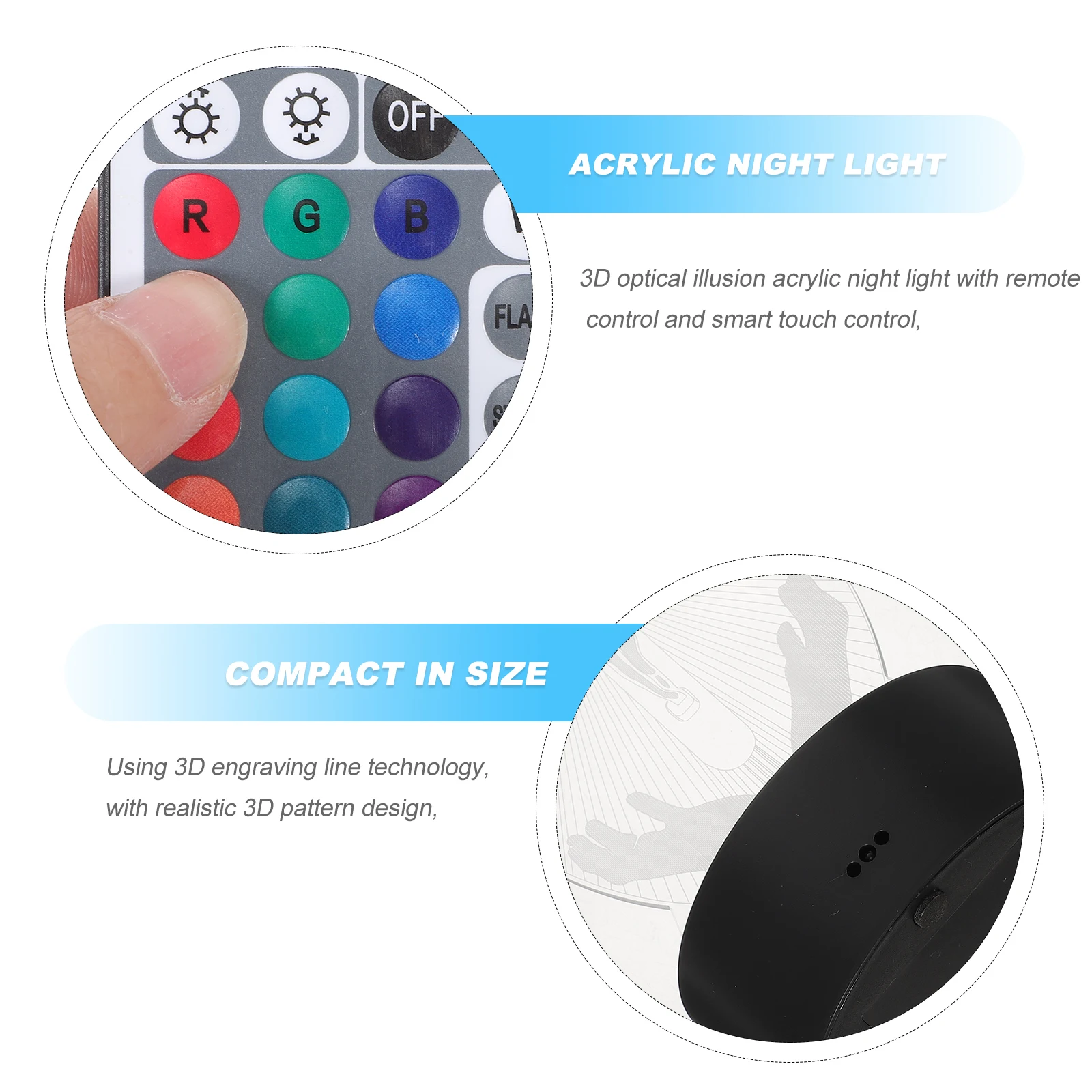 

Night Light Color Changing Lamp 16 Colors Remote Control Touch Button Powered LED Desk Lamp Bedroom Decor Table