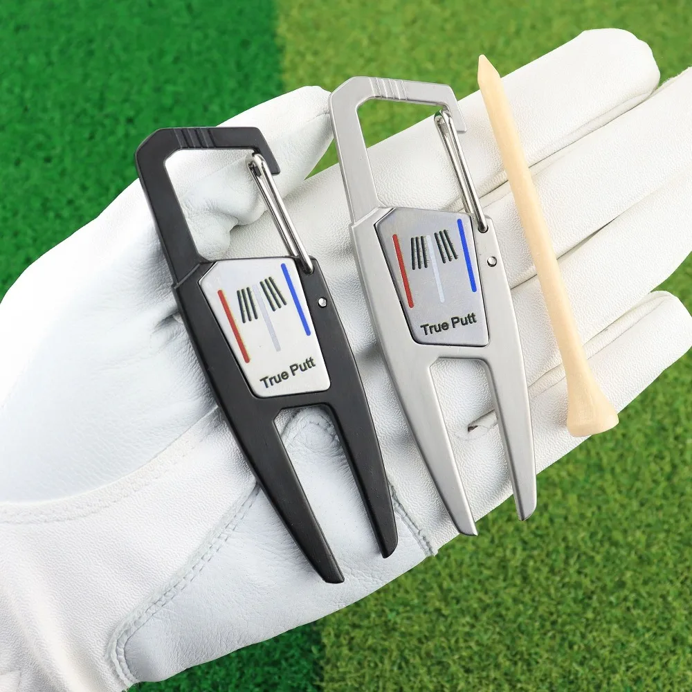 Portable Buckle Green Fork Magnetic Ball Mark TrueButtmark Golf Fork Golf Practice Accessories Golf Supplies