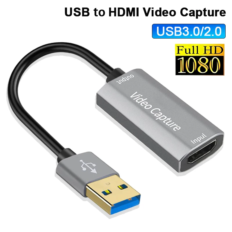 Placa de captura de vídeo usb 3.0, 1080p, 4k, usb 3.0, hdmi, para câmera dvd, pc, gravação, placa de vídeo, streaming ao vivo, ps4