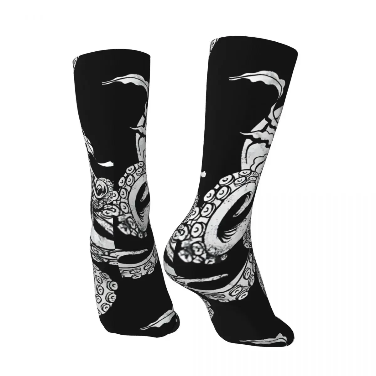 Calcetines de calavera de pulpo para hombre, calcetín Vintage Harajuku Kraken, estilo callejero, informal, novedad