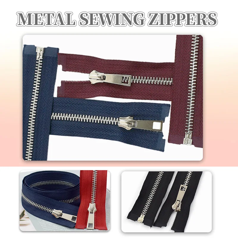 

5/10P Meetee 5# Metal Zippers 15-80cm Close/Open-End Zips Sewing Clothes Jeans Closure Zip DIY Zipper Repair Kit Bag Accessories