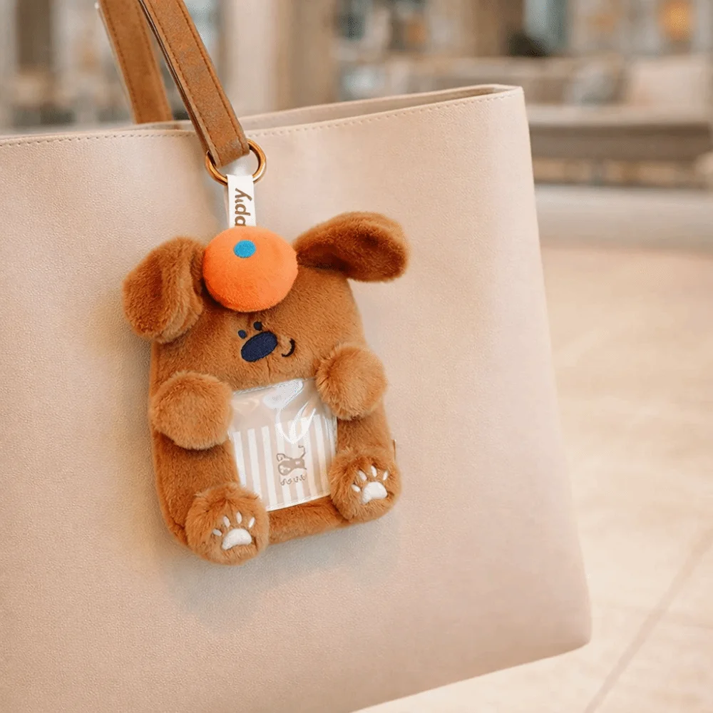 Small Pouch Animal ID Card Holder Cartoon Photo Storage Card Holder Keychains Daily Life Work Card Cover Bank Credit Card