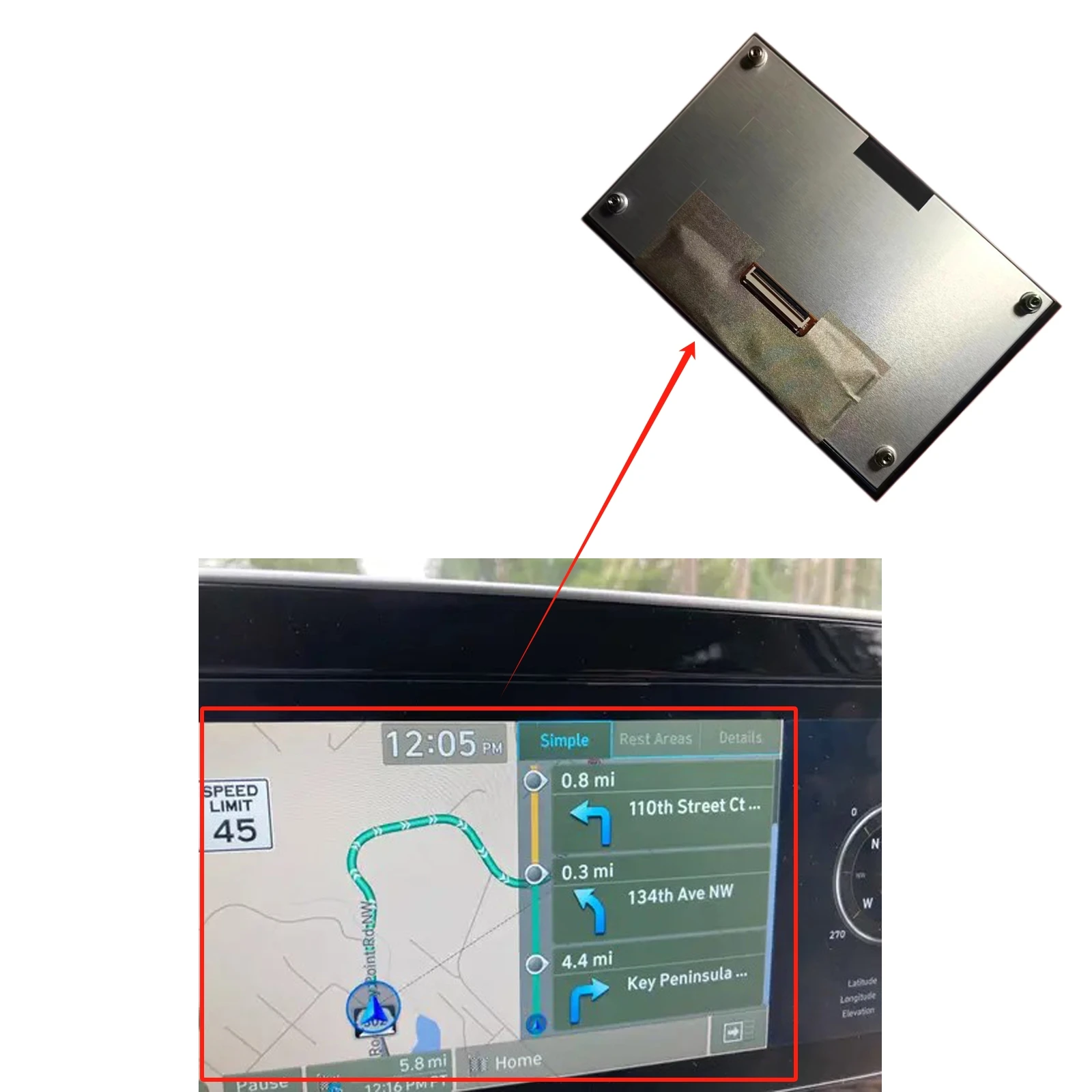 Touch LCD Screen Display 96160S8710 For 2021 2022 HYUNDAI PALISADE Car GPS navigation screen radio LCD screen Replacement