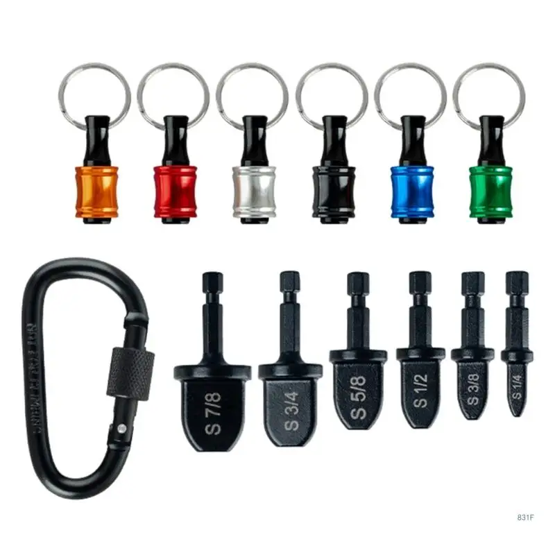 5/6Pcs Air Conditioning Pipe Flarings Tool, Carbon Steel Swage with AntiSlip Bit Holder Keychains for HVAC Job