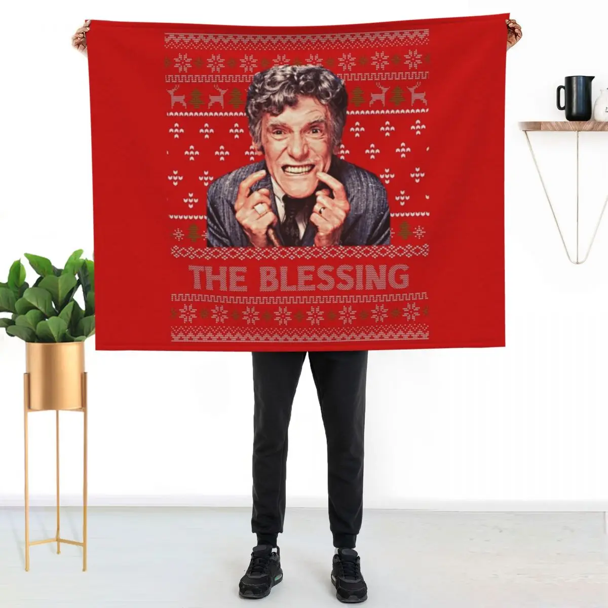 The Blessing Uncle Lewis Ugly Christmas Sweater Throw Blanket Sofa Baby Kid'S Decorative Sofa Blankets