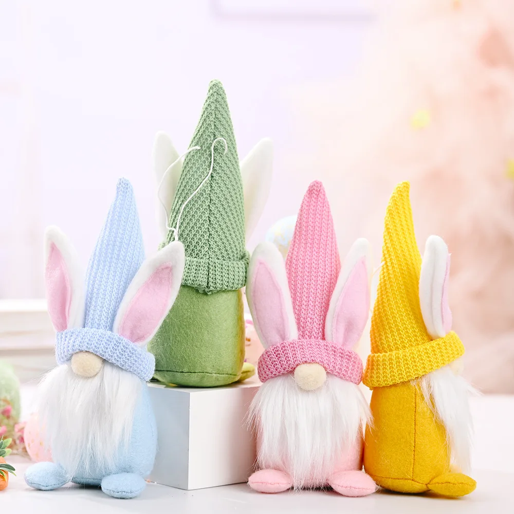 Easter Rabbit Dwarf Doll Cute Gnome Doll for Home Party Desktop Decoration Easter Ornaments Kids Gifts