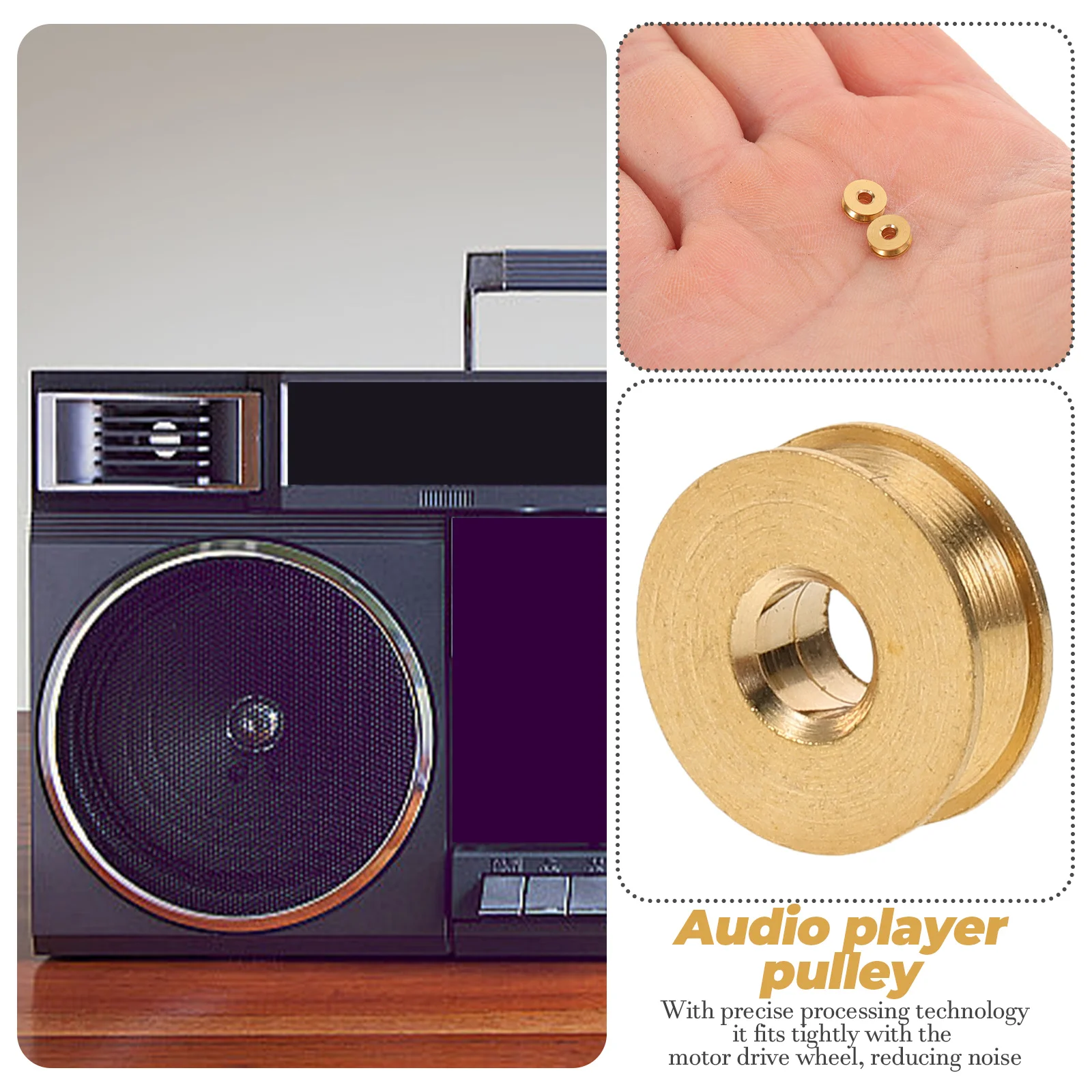 

10Pcs High Efficiency V-Groove Drive Pulley for Tape Recorders Audio Players Long Lasting Use Tape Recorder Pulley