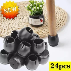 24Pcs Round Table Chair Leg Pads With Felt Non-slip Mute Furniture Feet Bottom Cover Cap Woodfloor Anti-scratch Protector Mat