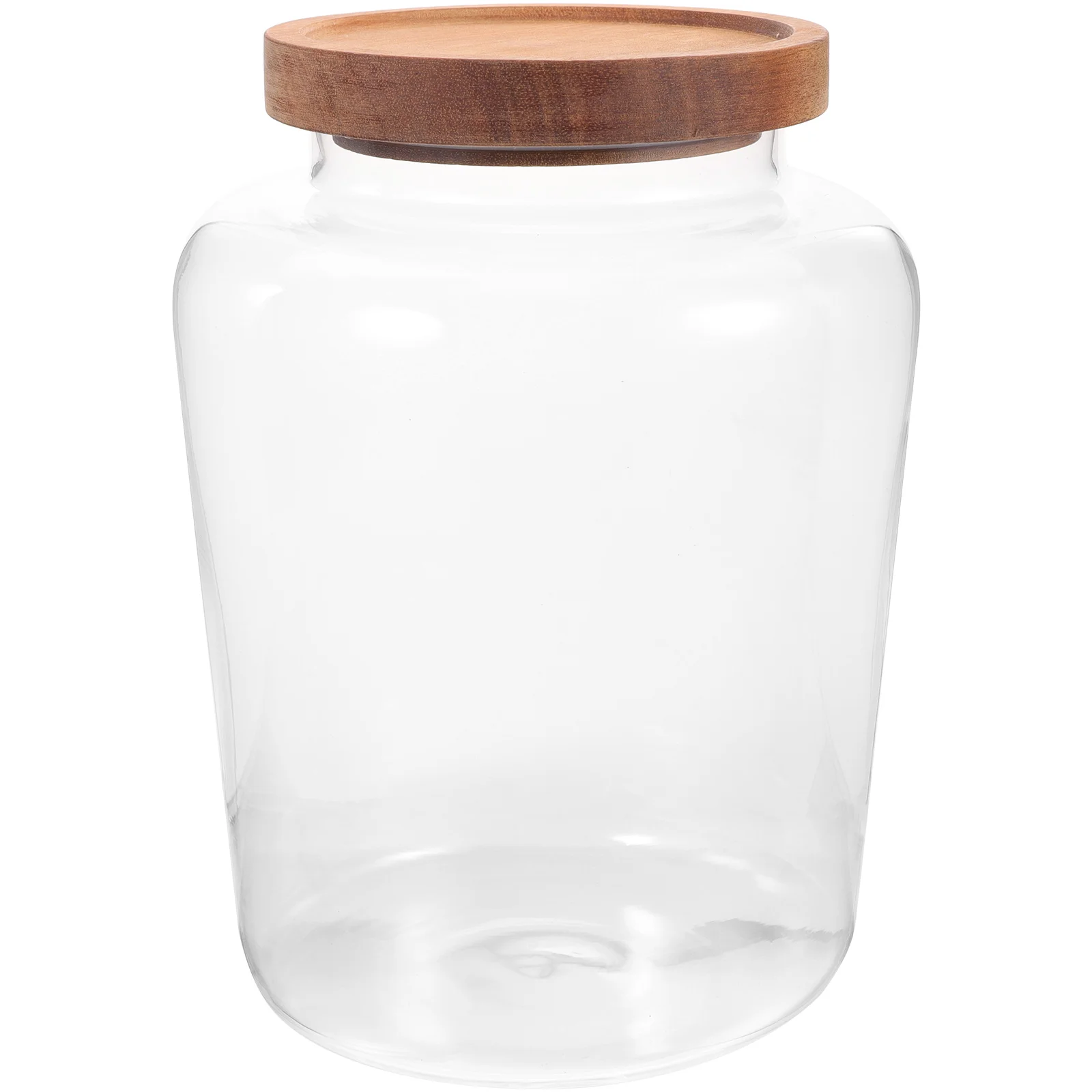 

Airtight High Borosilicate Glass Food Storage Jar With Wood Lid Clear Container For Tea Coffee Spices Biscuits Jam Sugar Rice