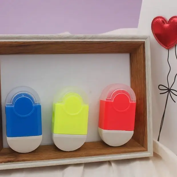 Multi-functional pencil sharpener with built-in eraser, portable single-hole sharpener, stationery & office supplies.