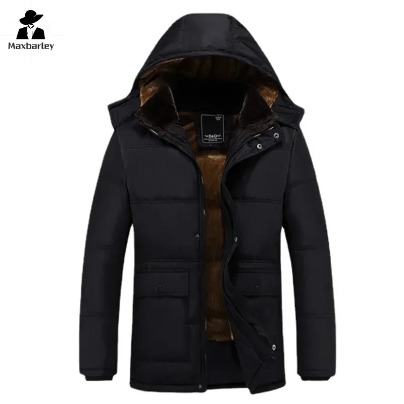 Parka Men Coats 2024 Winter Jacket Men Thicken Hooded Waterproof Outwear Warm Coat Casual Mens Jackets Overcoat Fur Thicking