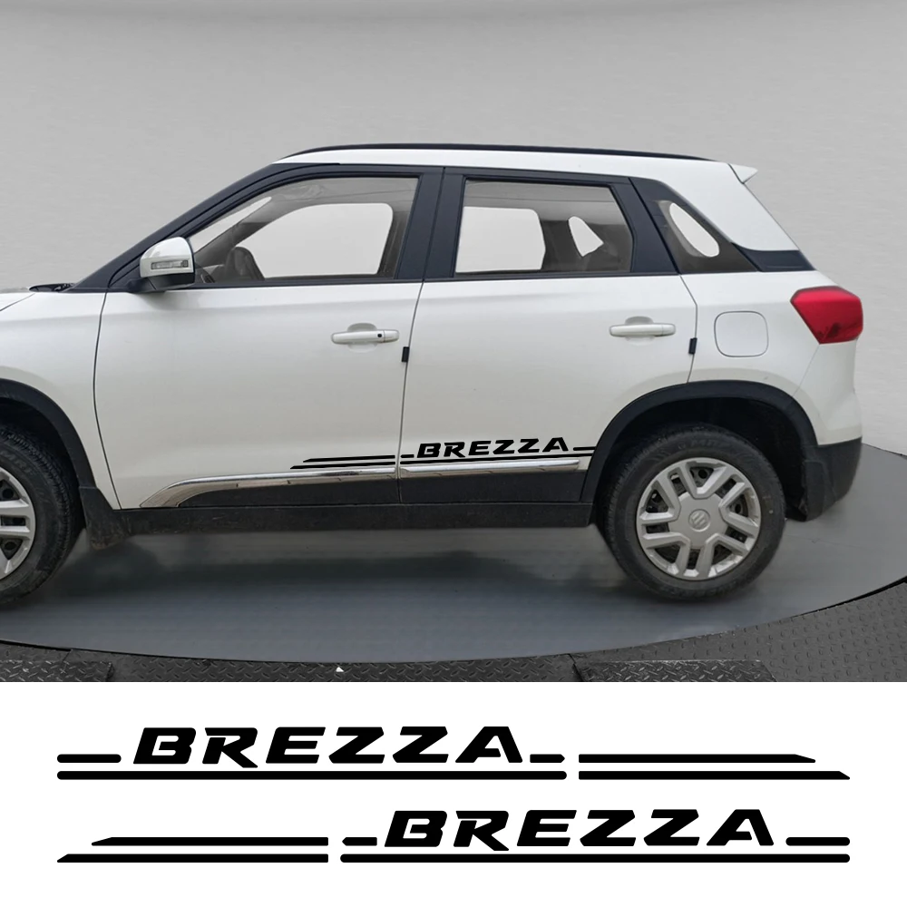 For Suzuki Brezza Vitara Car Side Skirt Stickers Auto SUV External Tuning Accessories Vinyl Film Decor Decals Stripes Graphics