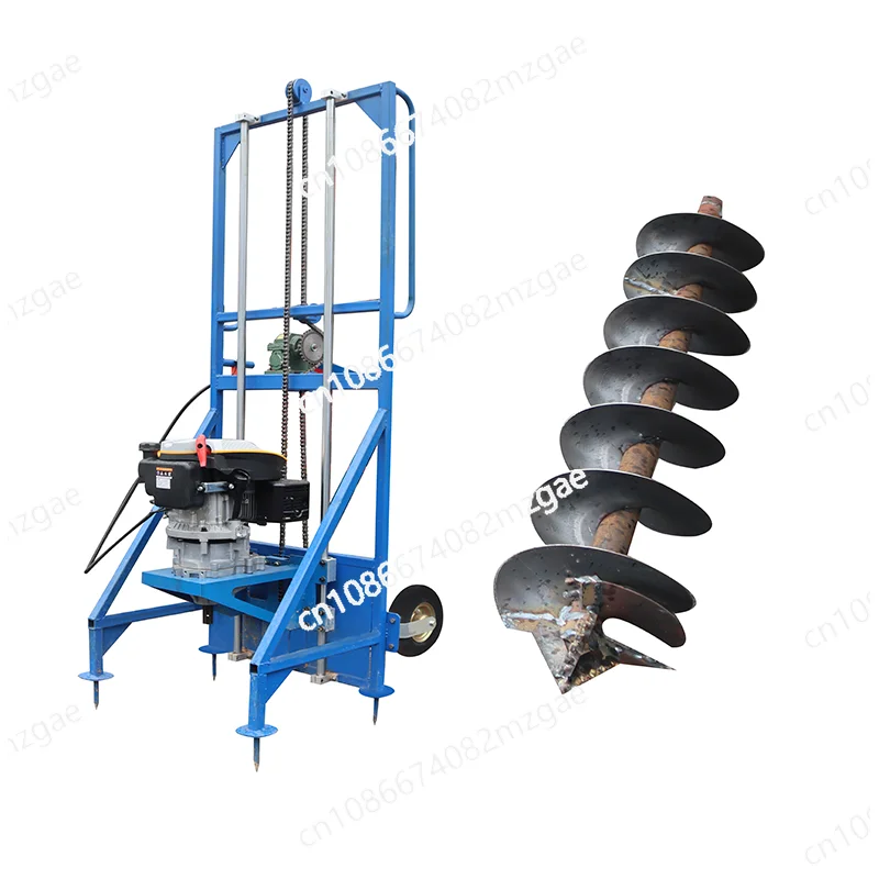 Professional Heavy Duty Earth Auger Post Hole Digger, 72cc/196cc/420cc Engine Digging Machine, Max 12m Drilling Depth