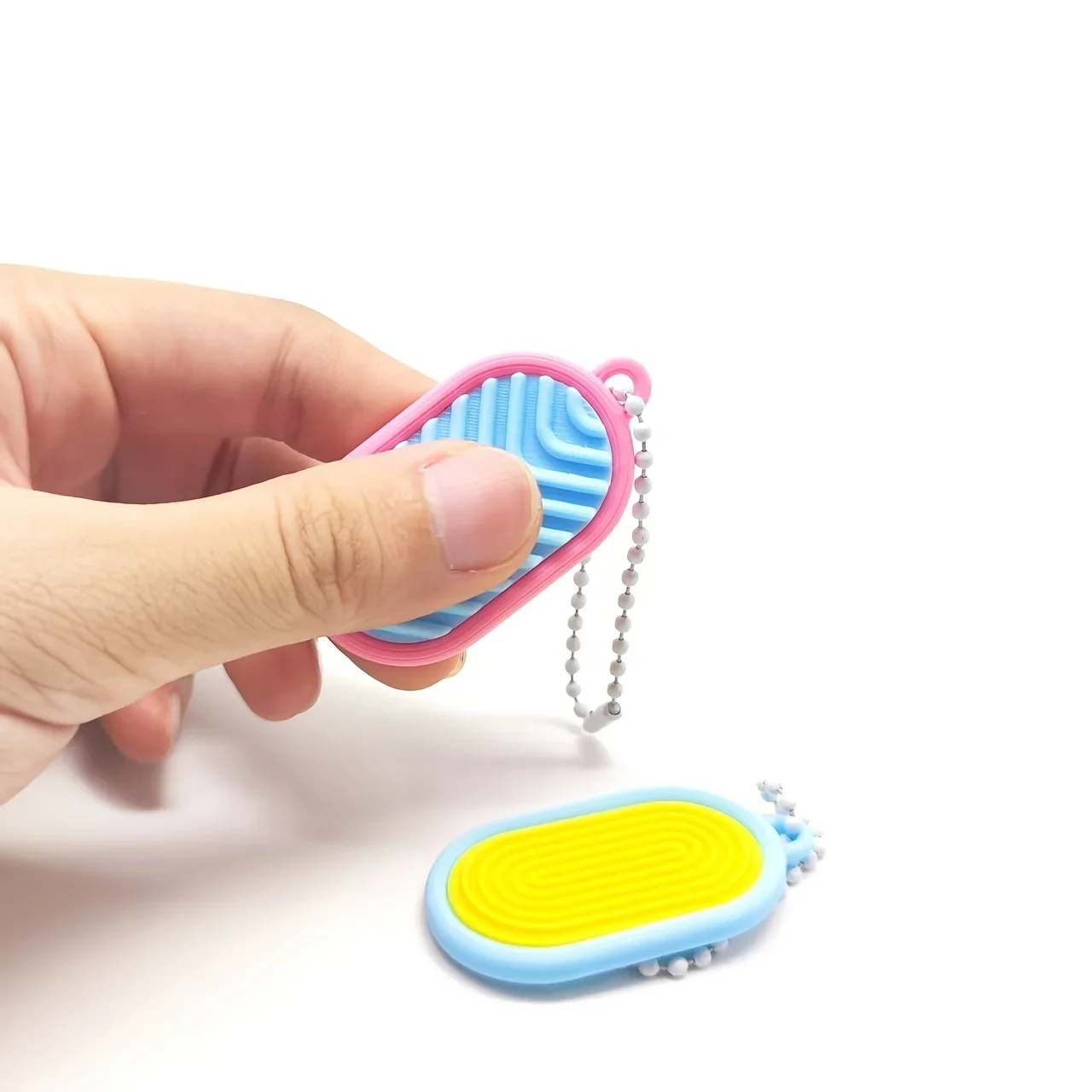 3D Printed Finger Fidget Massager Key Chain Portable Hand Pressure Relief Sensory Massage Toy for Adults Stress Anxiety Relief