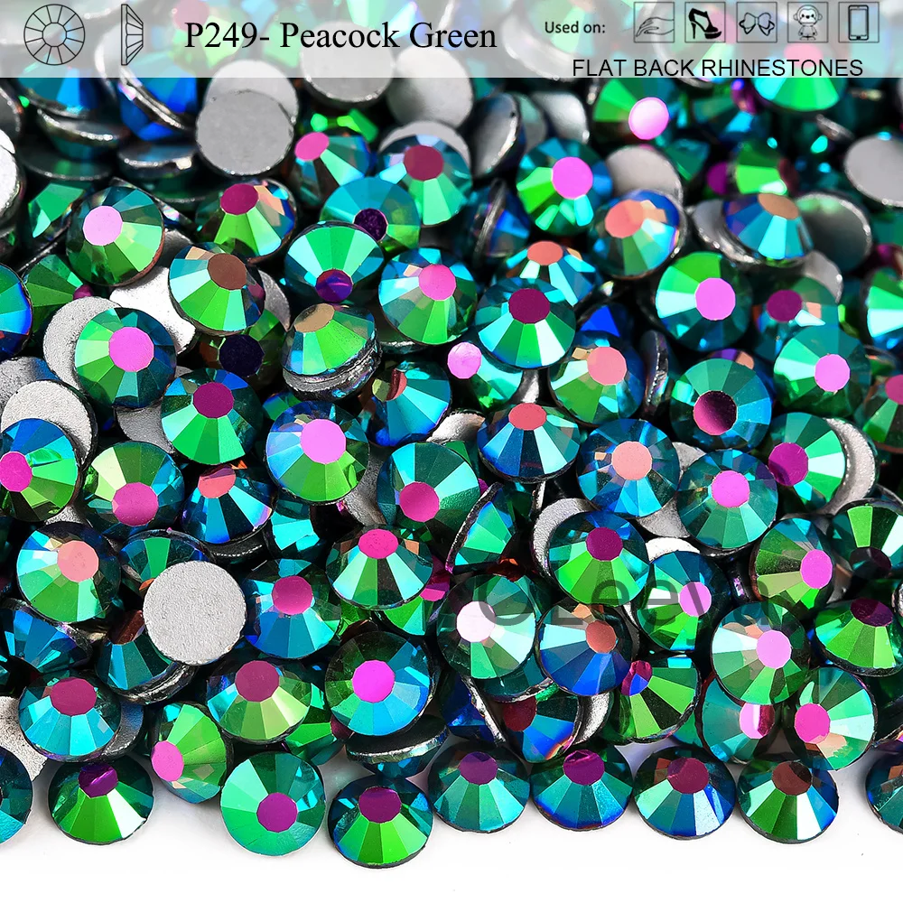 Oleeya P249-P296 kalte Fixierung Kristall Flatback Silber zurück nicht Hotfix Strass für Taschen Schuhe Kleidungs stück Telefon DIY Nail Art – Detail 1