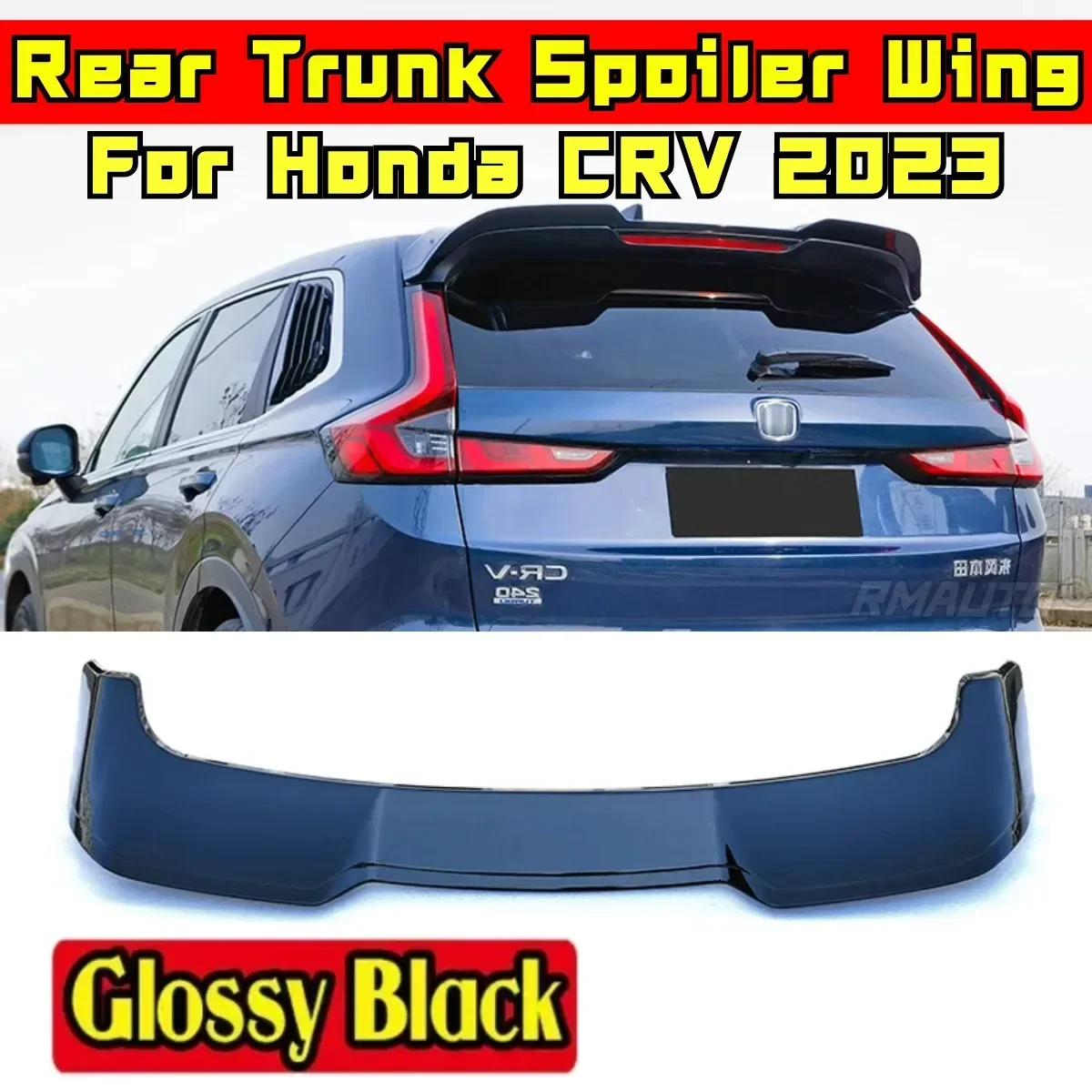 Car Rear Roof Spoiler Exterior Part Carbon Fiber Look ABS Plastic Car Rear Spoiler Wing For Honda CRV 2023 2024 Car Accessories