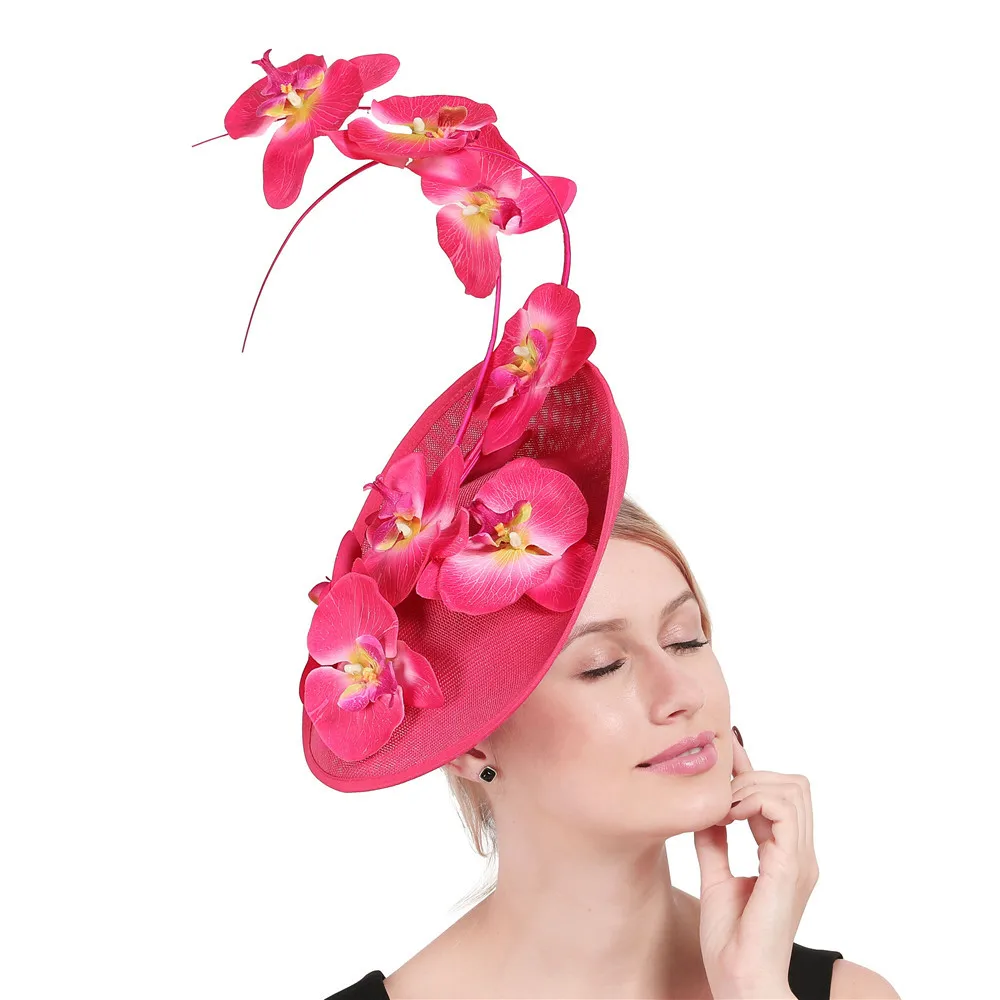 Kentucky Derby Tea Party Fascinator Hat, Sinamay Flowers Wedding Church Oversized Racing Season Photography Headwear