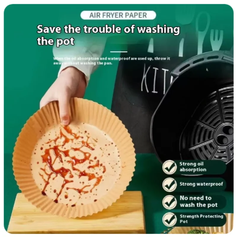 

Air Fryer Paper Non-Stick Paper Microwave Oil Absorbent Pad Chicken/French Fries/Barbecue Disposable Oil Absorbent Paper Kitchen