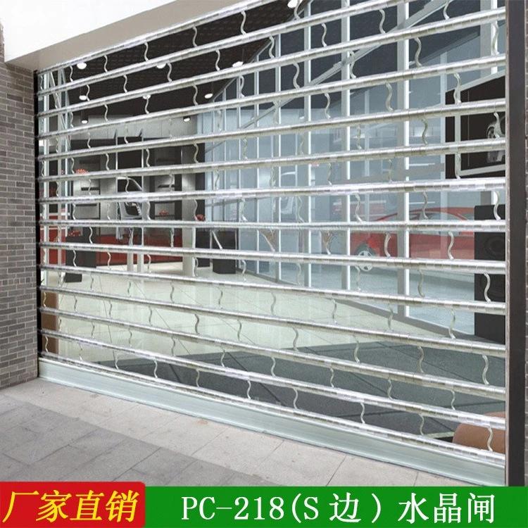 

Electric crystal rolling gate Facade Transparent crystal rolling gate Shopping mall rolling gate Foshan Factory