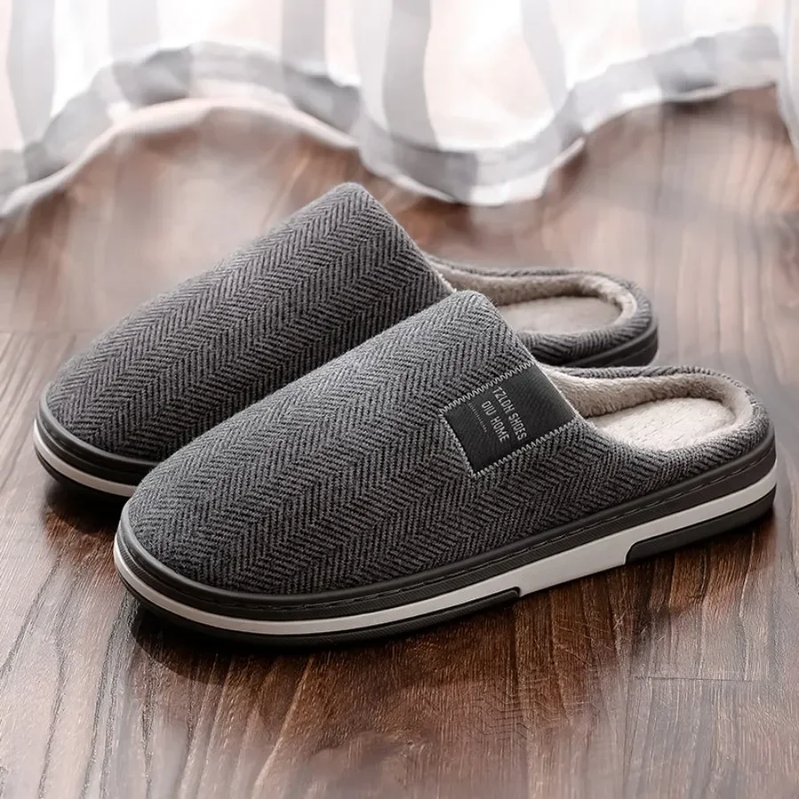 Men's Winter Home Slippers Casual Shoes Soft And Warm Home Slippers Indoor Bedroom Anti Slip Flat Shoes Couple's Floor Slippers image 5