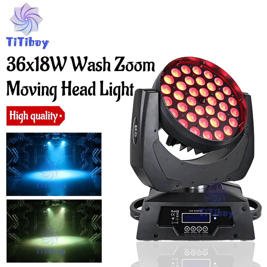 led moving head light zoom wash rgbwa uv lira dmx512 36x18w 112 pcs 1 12pcs 01