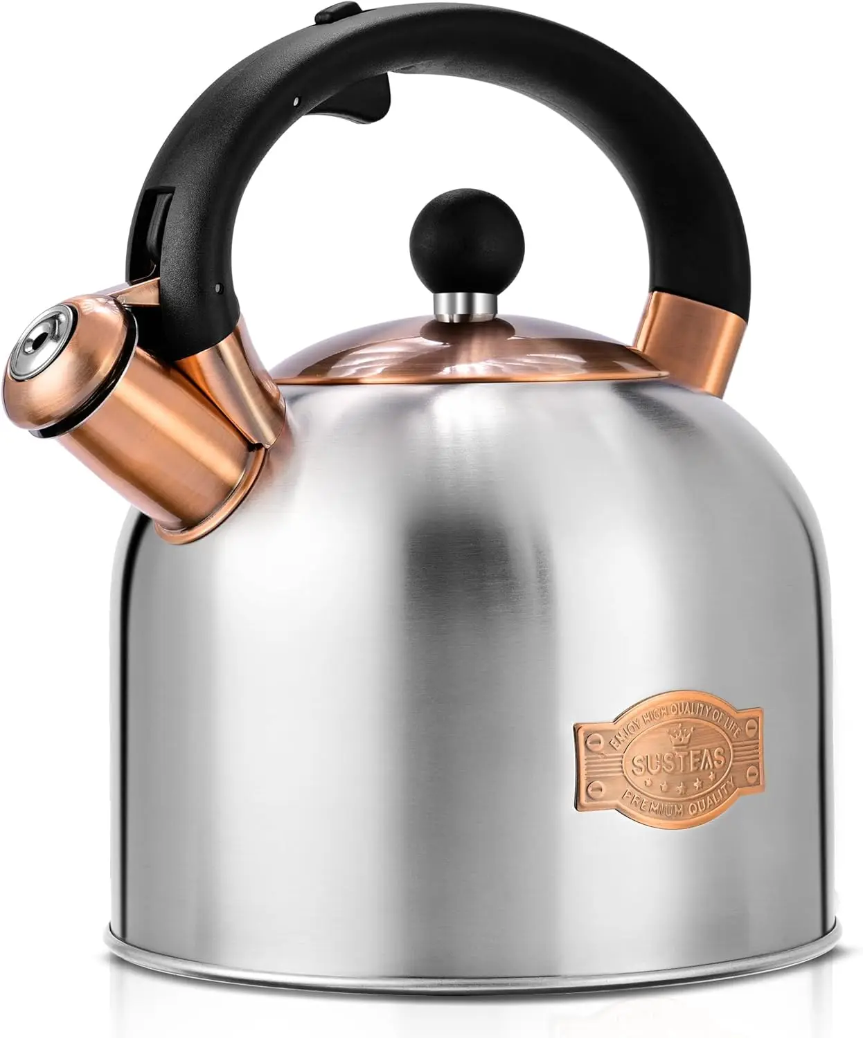 

3.17QT Whistling Tea Kettle with Ergonomic Handle, Premium Stainless Steel for All Stovetops, Vintage Design