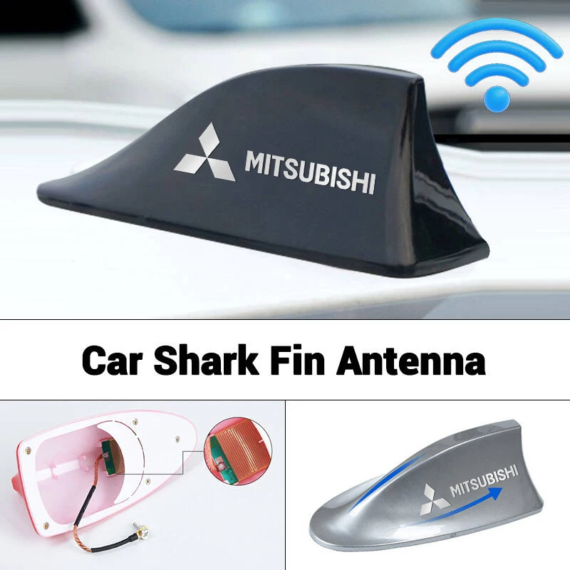 Car Logo Radio Signal Aerial Decoration for Mitsubishi Ralliart Colt ASX Outlander L200 Pajero Lancer EVO Roof Shark Fin Antenna
