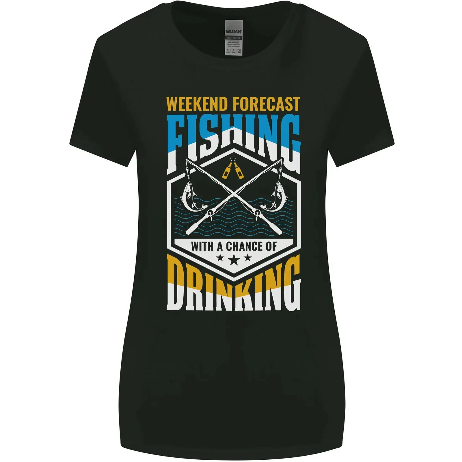 Weekend Fishing Funny Alcohol Beer Womens Wider Cut T-Shirt