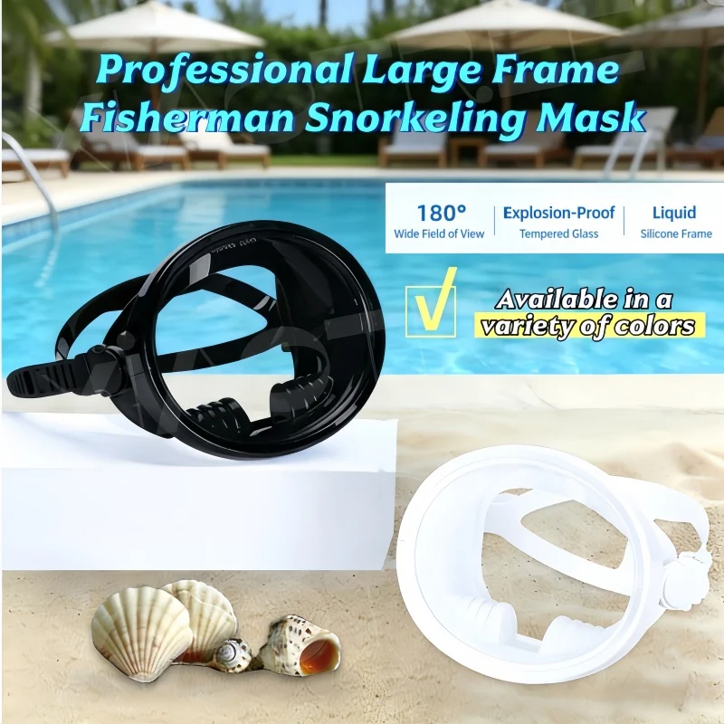 

XIAOTREE Oval Diving Mask Spearfishing Mask Classic Retro-Style Panoramic Wide View Scuba Goggles Tempered Glass Lens for Adults