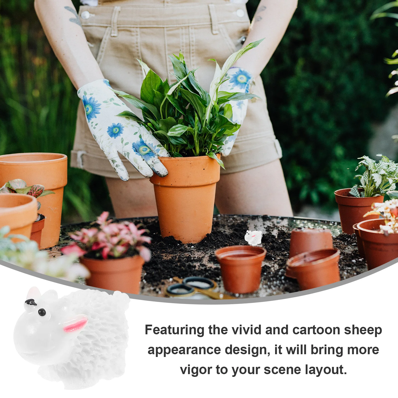 

40Pcs Mini Sheep Lawn Statues Resin Durable Miniature Garden Decorations Small Animal Sculptures for Indoor Outdoor