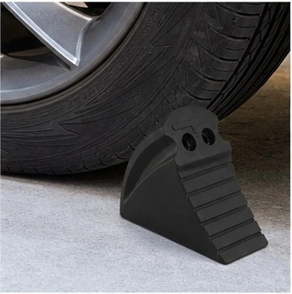 Heavy Duty Rubber Wheel Chock for Cars Suvs Trucks Trailers Antiskid Parking Stopper Garage Tire Block Portable Bright Yellow