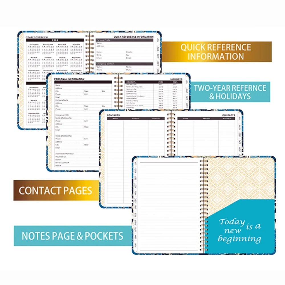 Imagem -06 - Aqui Está a Tradução para o Português: Caderno a5 Espiral Agenda Planejador Diário Planejador Caderno de Inglês Bloco de Notas Agenda Mensal Papelaria Material Escolar