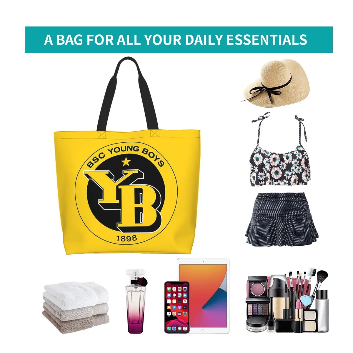 BSC الشباب بنين كرة القدم السويسرية المشجعين الرياضة بيرن سويسرا التسوق حمل حقيبة قماش حقائب الكتف المتسوق البقالة حقيبة يد