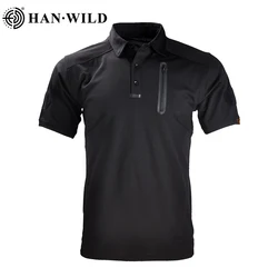 HAN WILD Combat T-Shirts Tactical Shirts Summer Outdoor Camo Shirt Men Camping Shirt Quick Dry Airsoft Shirt Hunt Clothes