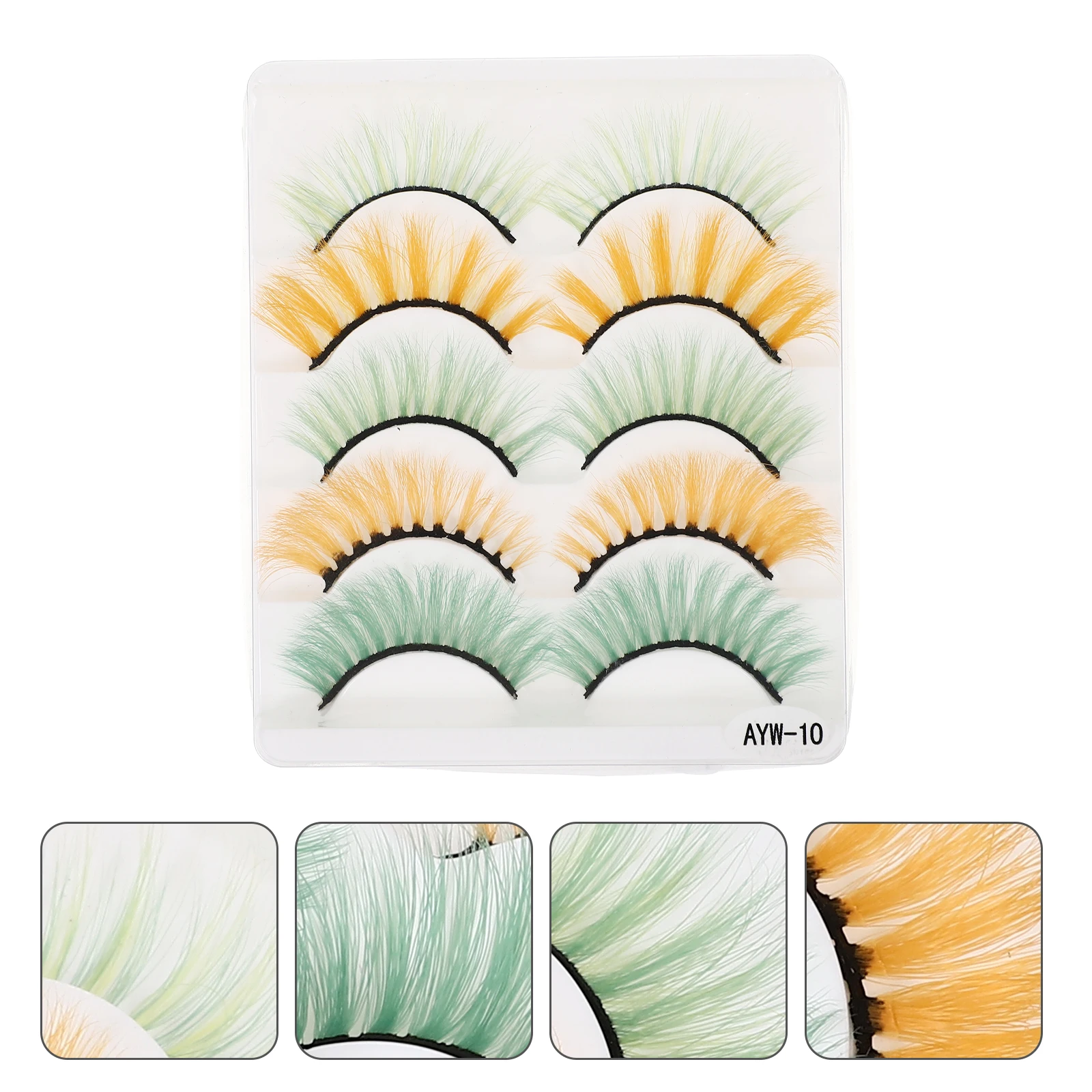 5 คู่ขนตาปลอมที่มีสีสันธรรมชาติกลุ่มแต่งหน้าสีฟ้า 3d ห้ามาสคาร่า