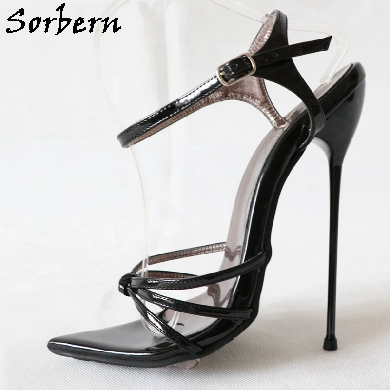 

Sorbern 16Cm Super Thin Heel Sandals Women Crossdresser Sissy Boy Slingback Ankle Strap Summer Shoes Stilettos Custom Colors