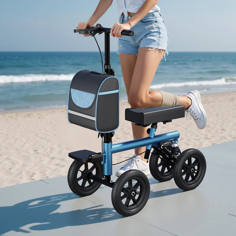 All-terrain carbon steel walker, one-second fold, height adjustable, suitable for damage recovery, multifunctional walker design
