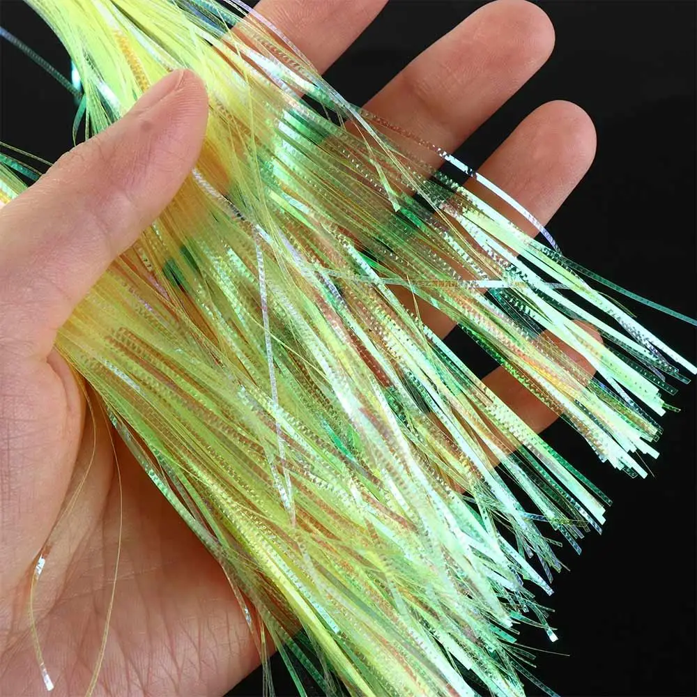 

1mm Width Corrugated Flash Strands Fish Scale Simulates Tying Flash Tinsel Streamer Fly Fishing Gliss Glow Strands Jig Hook