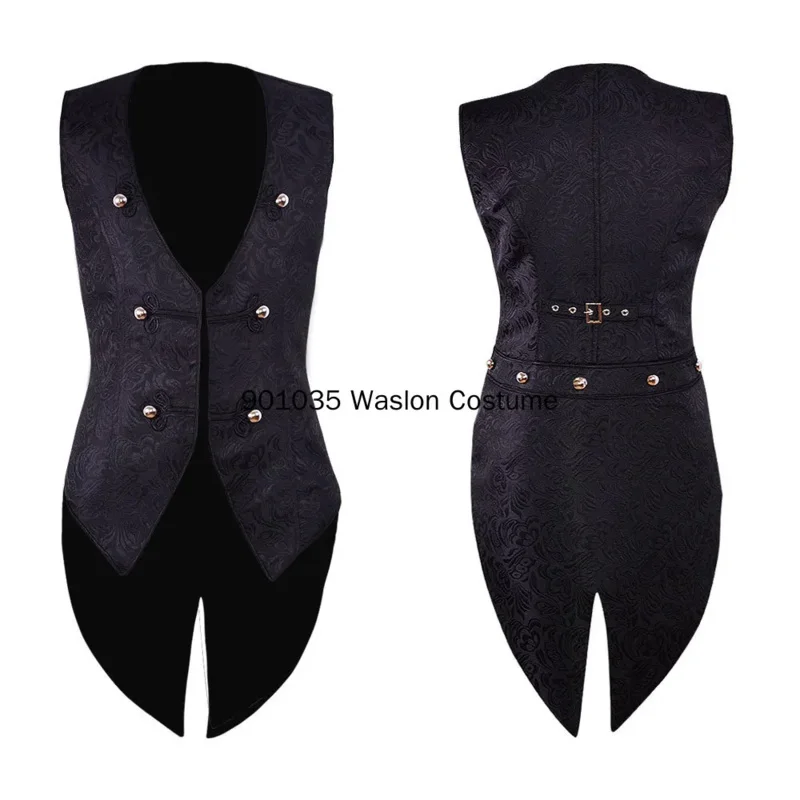 Colete masculino renascentista, cosplay medieval, pirata, vintage, vilão, steampunk, jacquard, rabo de andorinha, traje nobre uy4