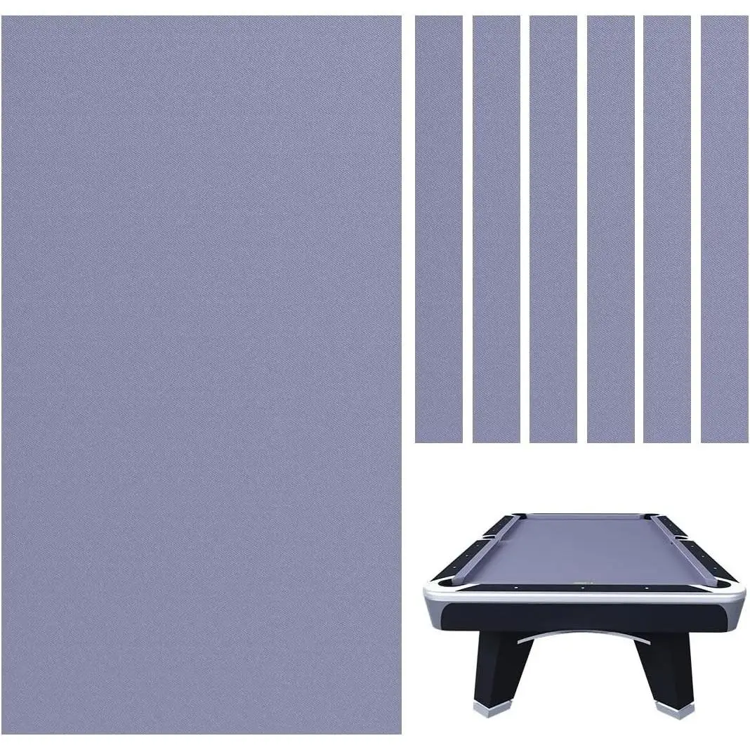 

W_9' Pool Table Felt with 6 Cloth Strips Pre Cut Billiard Table Cloth Felt Billiard Cloth for American Nine-Ball Pool Tables