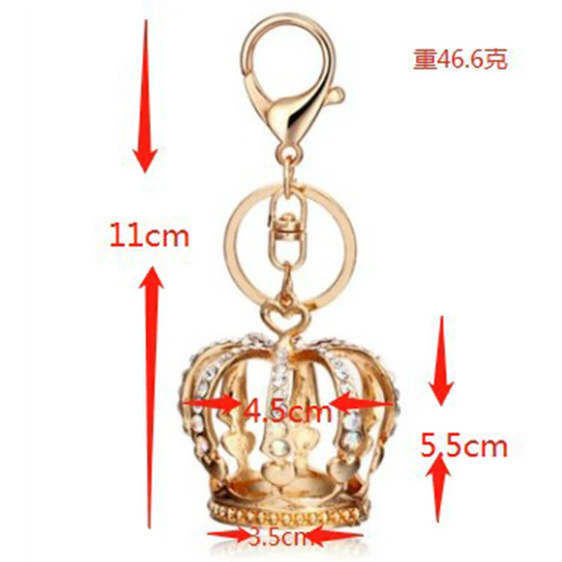 Yexcodes ファインバッグ車のキーホルダーヨーロッパクラウン女性かわいいフルラインストーンクラウン車のキーペンダント小さなギフトラインストーン