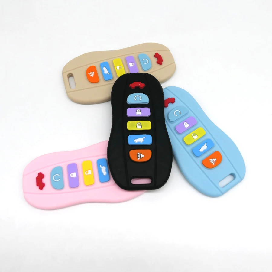 Children's teething remote control silicone material baby teething toys simulation car remote control toys teething teether