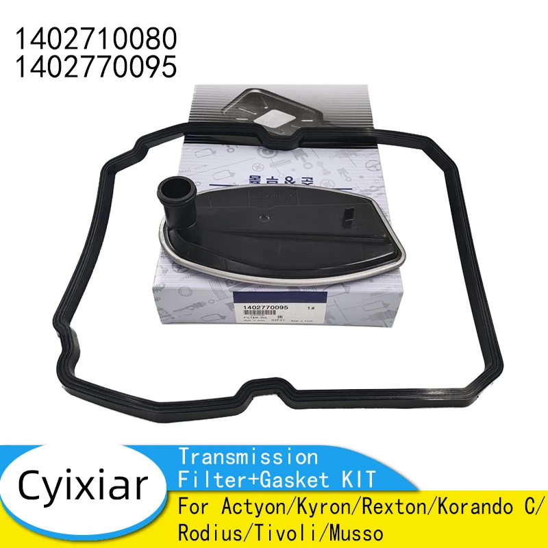 1402710080 1402770095 New Transmission Filter+Gasket KIT For Actyon/Kyron/Rexton/Korando C/Rodius/Tivoli/Musso