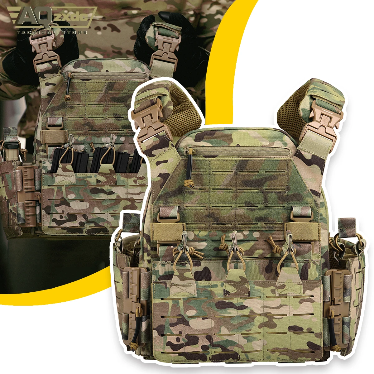 PTG Tactical Equipment Fast Release Outdoor Training Chalecos Molle Camo Combat Body Protection Plate Carrier Tactical Vest