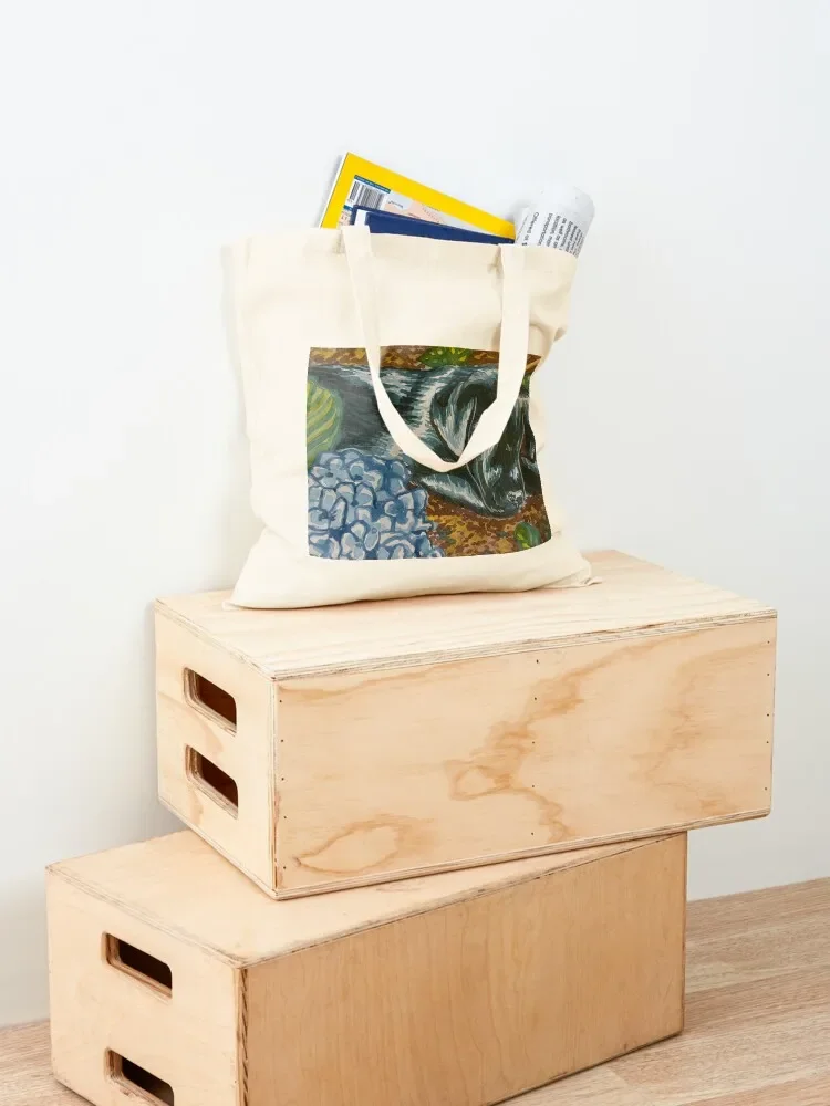 Black Lab Among the Hydrangeas Tote Bag custom bags women bag free delivery bags Eco bag