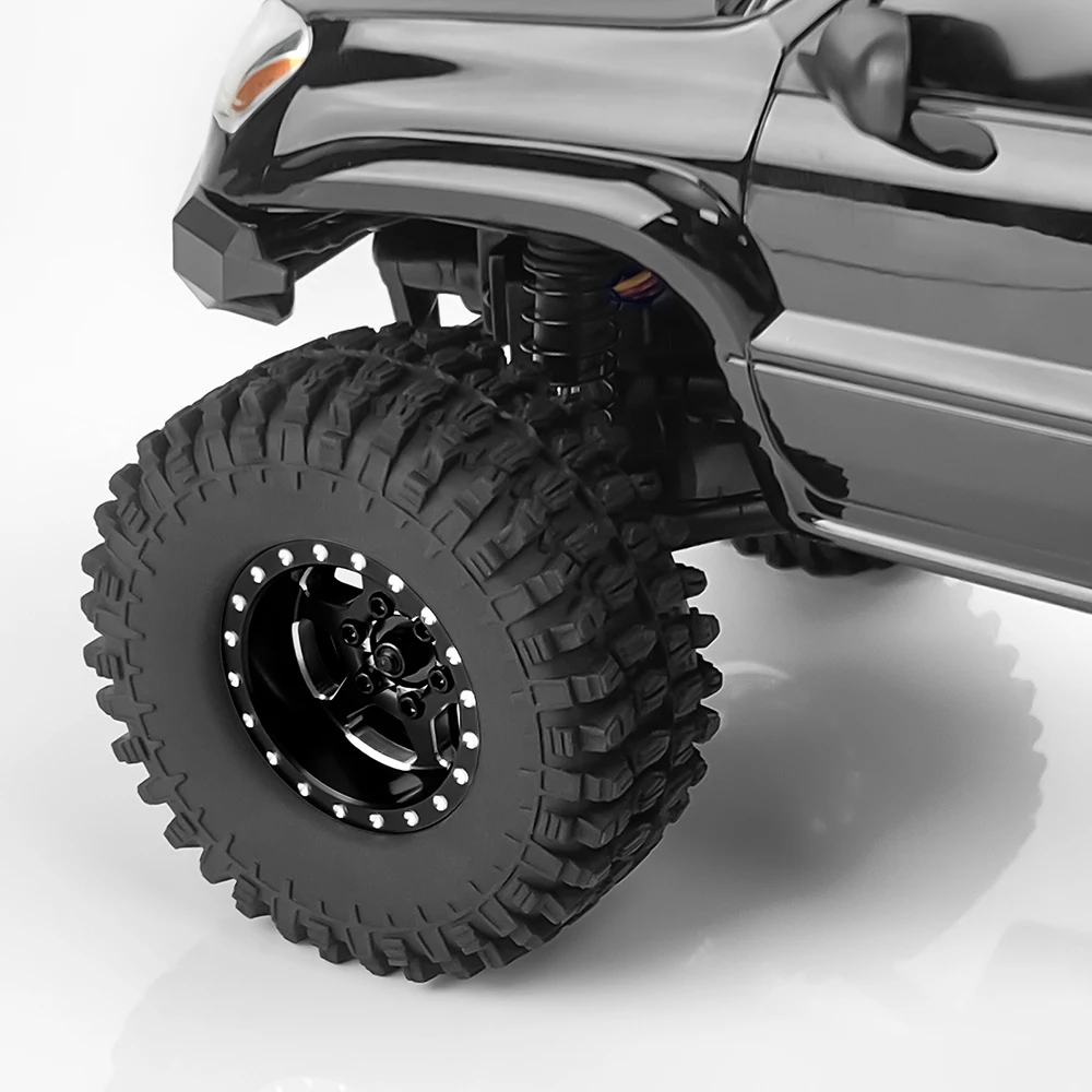 MIBIDAO 4 szt. 54mm Gumowe Opony Koła z Beadlockiem Obręcze Piasty do Axial SCX24 1/24 RC Crawler Części Zamienne Tuningowe