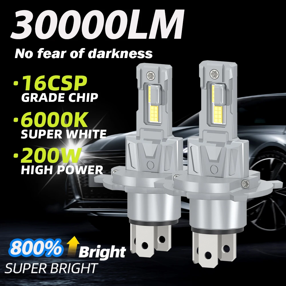 

H4 H7 Car Led Headlights Canbus 6000K Super Bright Light Bulbs NO Turbo FAN 3570 CSP Front Light Lamp